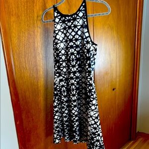 Elegant Black and White Geometric Dress